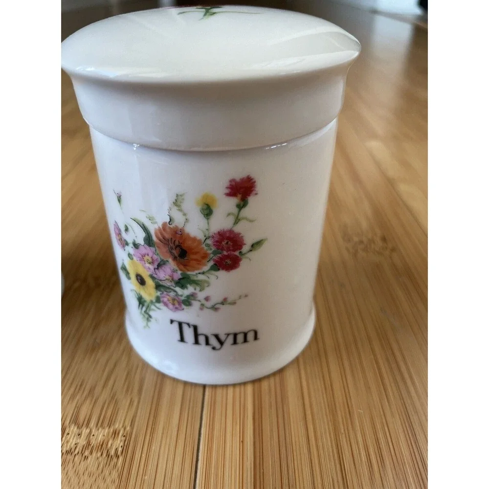 Vintage Pr Apilco Porcelain France Apothecary Style Spice Herb Jar Bottle‎ Thym